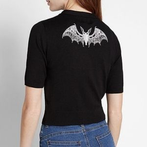 Royal Monk Bat Embroidered Sweater NWT
